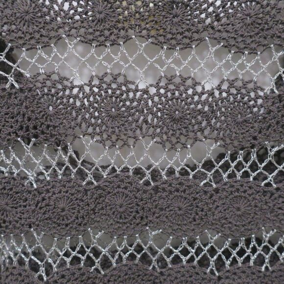 NWT SUGARLIPS silk crochet dress grey silve eyelet Sml babydoll y2k fairy - Picture 10 of 15